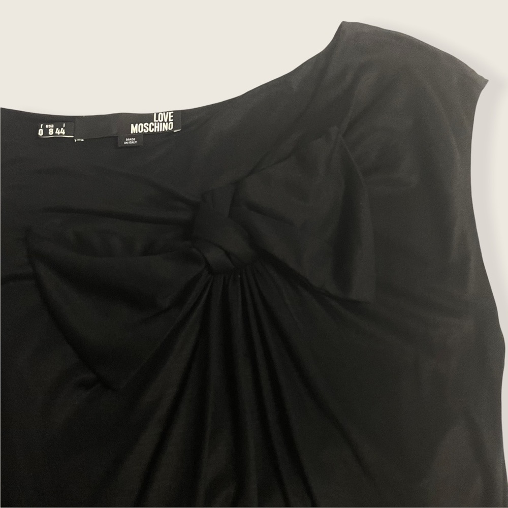 Love Moschino - Draped Bow Tank - Black - Size 8 - Picture 3 of 7
